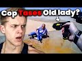 Old Woman Refuses Arrest Gets Tased