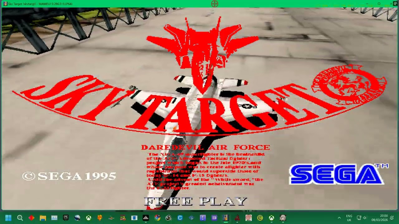 MAME 286 = SEGA MODEL 2 / SKY TARGET (FIRE FIRE! ) - EASY - STAGE 1-2 RAFALE M -  4K  2026