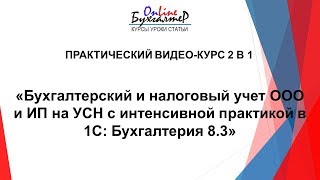 БУХГАЛТЕРСКИЙ И НАЛОГОВЫЙ УЧЕТ ООО и ИП на УСН, С ИНТЕНСИВНОЙ ПРАКТИКОЙ В 1С: БУХГАЛТЕРИЯ 8.3.