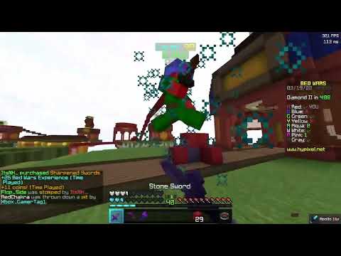 Easy 1v2 in Hypixel Bedwars #bedwars
