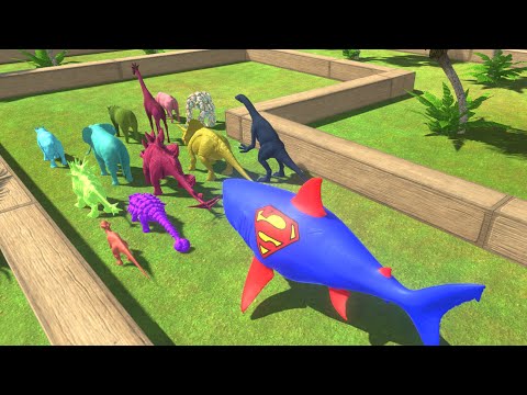 Escape from SUPERMAN Mutant Megalodon - Animal Revolt Battle Simulator