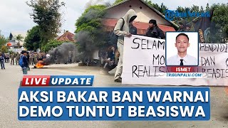 Aksi Geruduk Kantor Disdikbud Morowali Nyaris Ricuh, Mahasiswa Bakar Ban Tuntut Realisasi Beasiswa