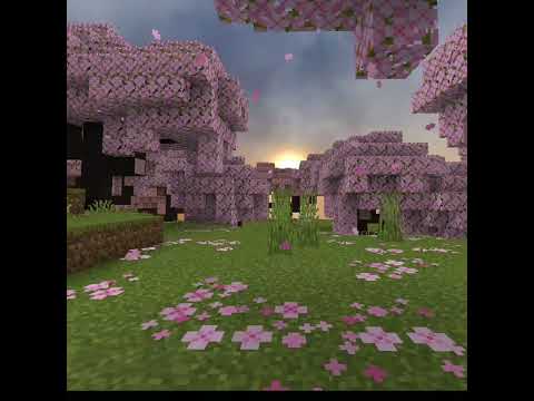 Minecraft Cherry Blossom biome is beautiful ... 🥰 || #shorts #minecraft