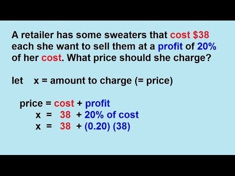 Algebra Word Problems Percentages Part 1 3