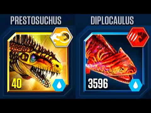 PRESTOSUCHUS VS DIPLOCAULUS BATTLE MODs | JURASSIC WORLD THE GAME