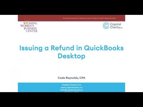 Issuing a Refund in QuickBooks (Desktop Version) - YouTube