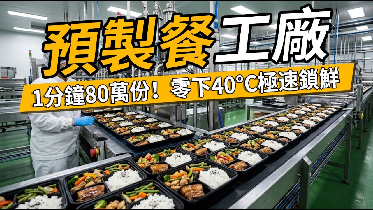 狂飆的2000億美金市場！揭秘每分鐘80萬份便當背後的自動化黑科技#預製菜 #中央廚房 #食品工業