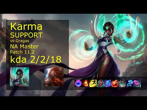 Karma Support vs Gragas - NA Master 2/2/18 Patch 11.2 Gameplay