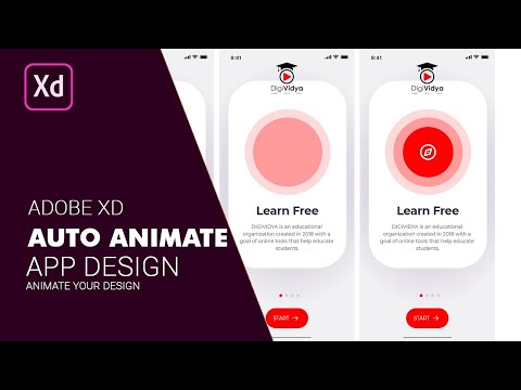 Adobe XD Auto Animate App Design | Learn Free