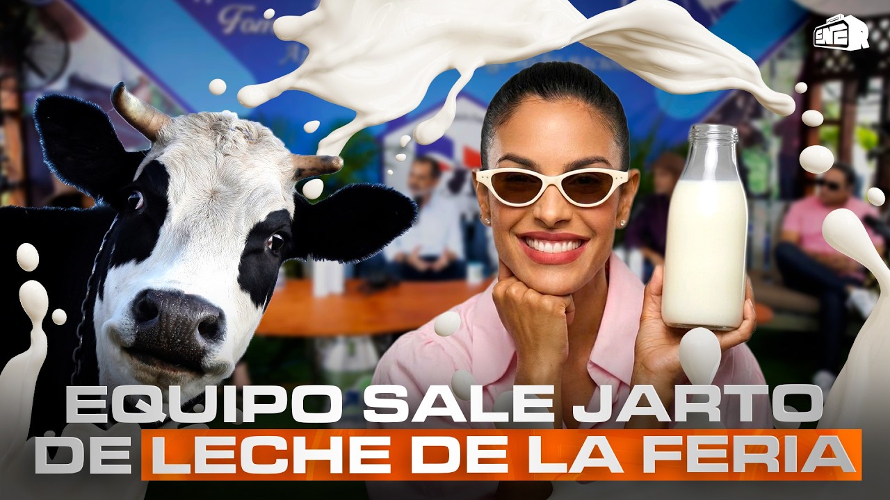 EQUIPO SALE JARTO DE LECHE DE LA FERIA AGROPECUARIA EN CIUDAD GANADERA
