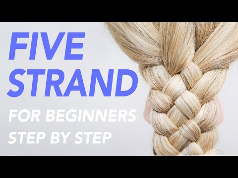 How To 5 Strand Braid Step by Step For Complete Beginners - Braided Hairstyle - Braided Ponytail