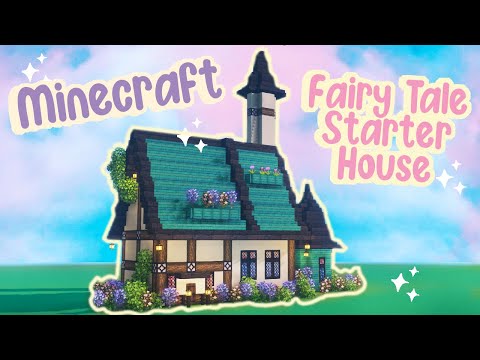Fairy Tale Aesthetic Starter House Tutorial Minecraft 🍄🌿✨Mizunos Cottage Fairy 🌸 Easy Survival