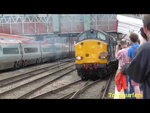 *ERUPTION* DRS Class 37 No's. 37609 + 37606 on 1Z10 'Cheshire Cat' @ Crewe on 23.07.16 - HD