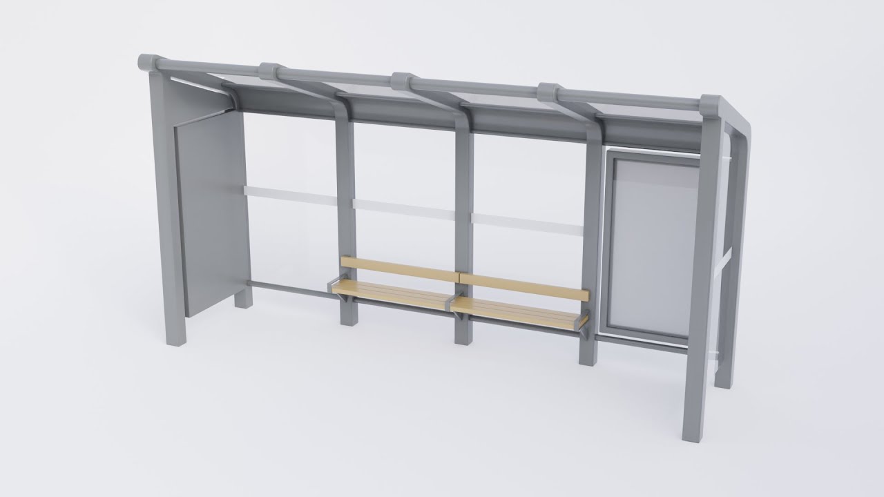 Abrigo de parada de &ocirc;nibus 3 Modelo 3D