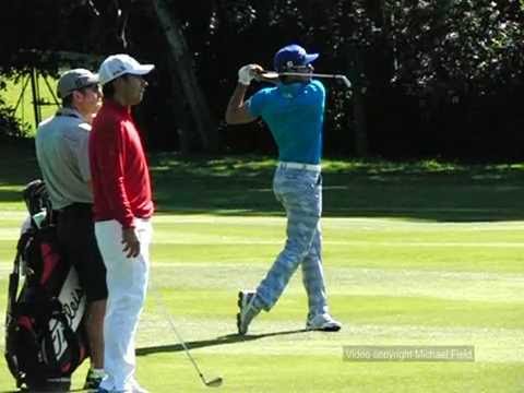 Rafael Cabrera-Bello golf swing - long iron (face-on), BMW PGA Wentworth 2016