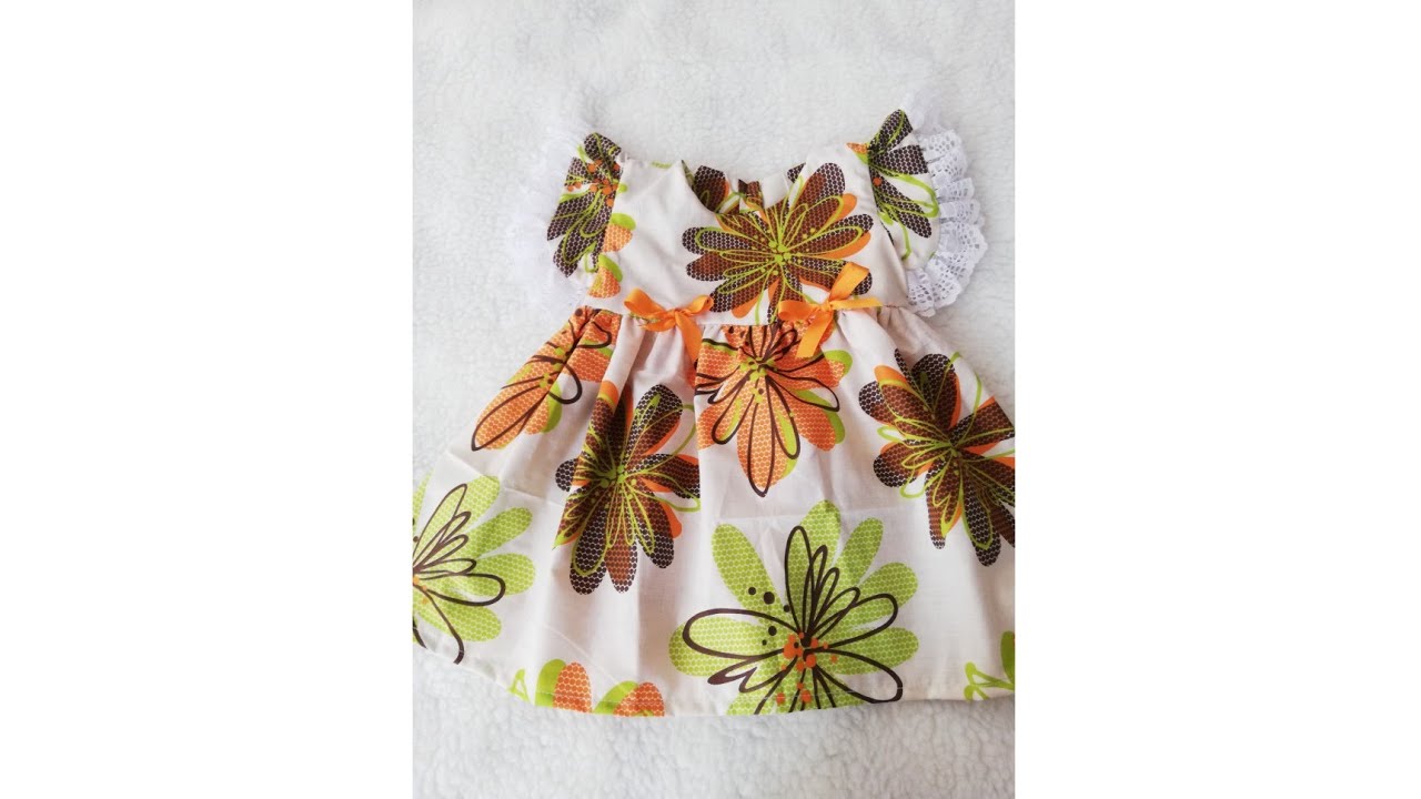 VESTIDO DE NIÑA  CON PATRONES 3-6.  9-12   18-24 MESES