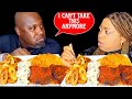 MY WIFE HAS TO PUT A STOP TO THIS😡 Asmr Nigerian Smokey Party Jollof & Plantain Salad Meat Mukbang