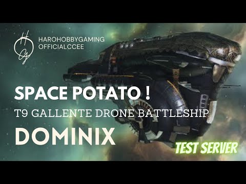 T9 Drones Gallente Battleship Dominix | Missile & Drone Hit from 100Km Build | EVE Echoes