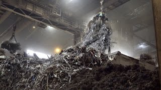Huge Scale! I-Beam Manufacturing Process by Melting Metal Scrap. Steel Mass Production Factory