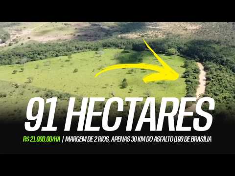 OPORTUNIDADE | 91 HECTARES | MARGEM DE 2 RIOS | R$ 21 MIL/HA | APENAS 30 KM DO ASFALTO |190 DE BSB
