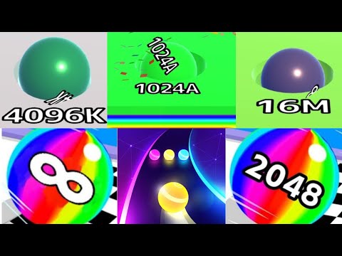 Ball Run 2048 vs Ball Run Infinity vs Dancing Road all levels gameplay walkthrough #cutiepie22yt