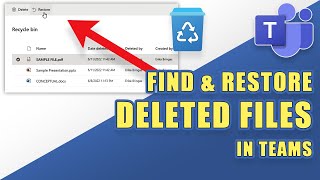 MS Teams - How to FIND & RESTORE Deleted Files (from the Recycle Bin)