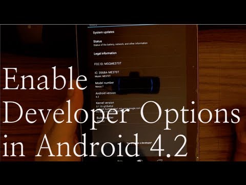 Enable Developer Options on Android 4.2