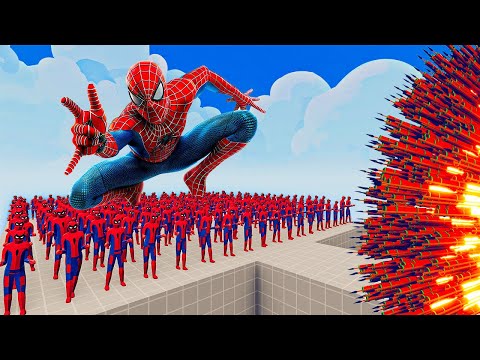 100x SPIDER MAN + 1x GIANT vs 1x EVERY GOD   Totally Accurate Battle Simulator TABS