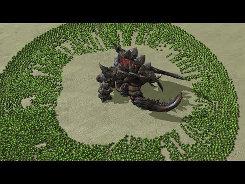 Real Size ULTRALISK vs 10.000 BANELINGS - StarCraft 2 MASSIVE Battle