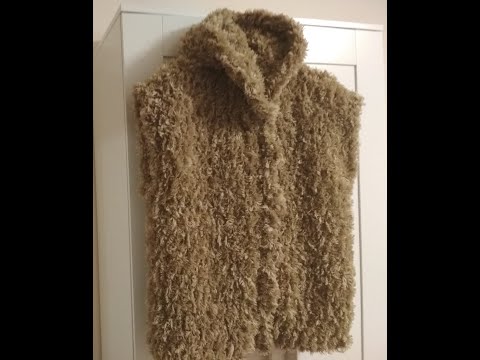 Жилет из пряжи Ализе пуффи фур