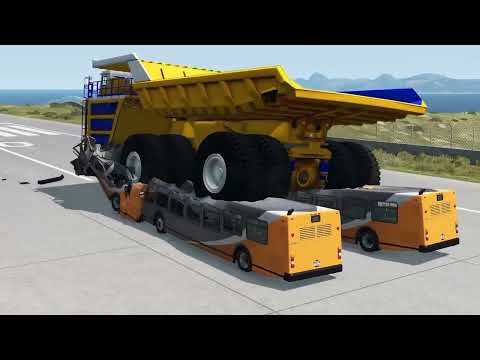 Giant Belaz vs Cars – BeamNG Drive