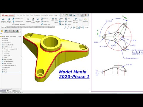 Solidworks Model Mania 2020 Phase 1