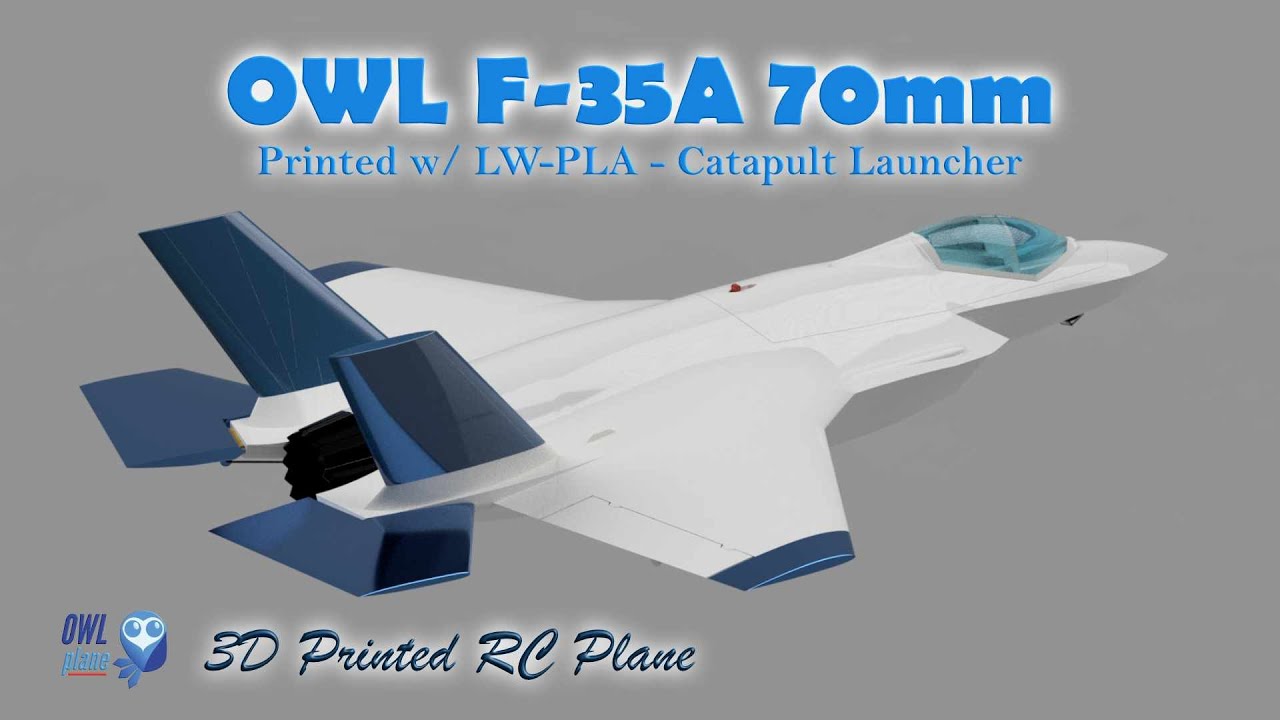 OWL F-35A - 70mm 6s EDF - printed w/ LW-PLA - Catapult Launcher