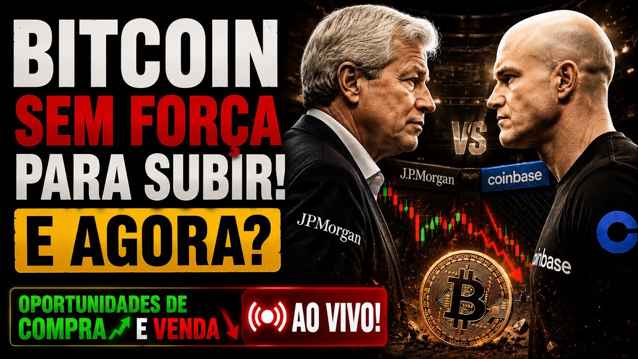 BITCOIN SEM FORÇA PARA SUBIR! E AGORA? OPORTUNIDADES DE COMPRA E VENDA AO VIVO!
