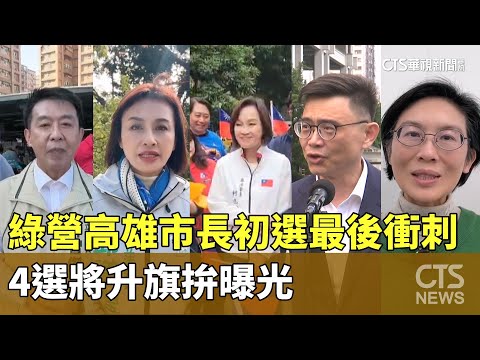 綠營高雄市長初選最後衝刺　4選將升旗拚曝光‪