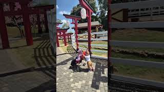 Adik ibrahim berada di comry bermain di taman bunga sakura