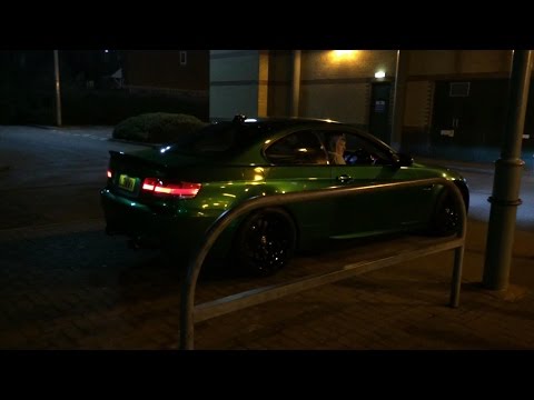 Green Lantern BMW M3 Making Donuts w/ ARMYTRIX Performance Exhaust - LOUD!