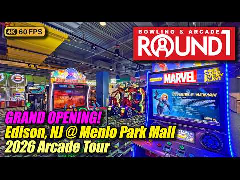 JUST OPENED! Round1 @ Menlo Park Mall (Edison NJ) February 2026 arcade tour, new 4K full walkthrough