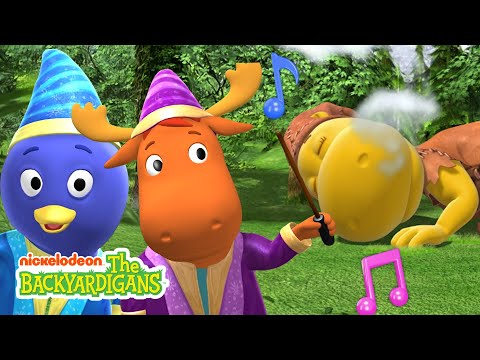 Wizards Tyrone & Pablo Wake Up a Sleeping Giant & Sing "I Know a Spell" Song! | The Backyardigans