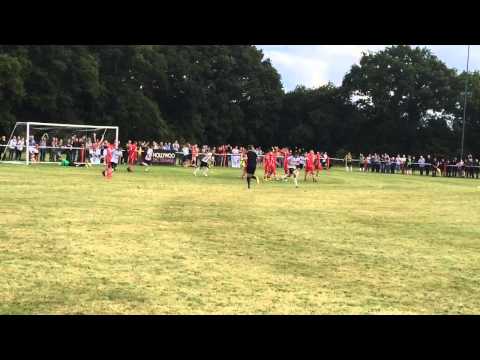 Rob Purdie scores a consolation goal from a Free Kick for Hereford FC against Highgate