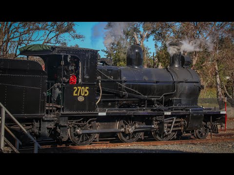 「1080p50fps」THNSW Steam Locomotive 2705 moving around Thirlmere - Thirlmere Weekend Shuttles