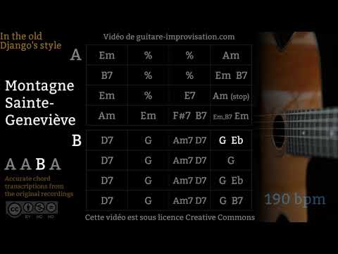 Montagne Sainte-Geneviève (190 bpm) - Gypsy jazz Waltz Backing track / Valse Jazz manouche