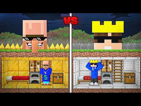 Alpha vs Rich Villager : Scary Security Base Challenge in Minecraft..