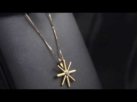 Teleios Luxe 18k Gold 0.08Ct Diamonds Seven Rise Necklace & Earrings - TL0000210