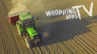 preview picture of video 'Stunning high-angle shot of a Deutz-Fahr tractor with a seed drill (sowing machine).'