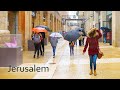 JERUSALEM, Relaxing Walk in the RAIN