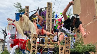 令和4年度土崎港曳山祭り　旭町2区の御幸山車と戻り山車