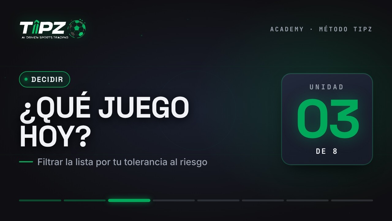 Cómo elegir qué apostar: nivel de riesgo y stake | TIPZ 3/8