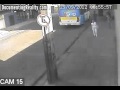 Bus Passenger Almost Hit By A Rollover Crash