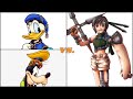 Yuffie Vs Donald And Goofy
